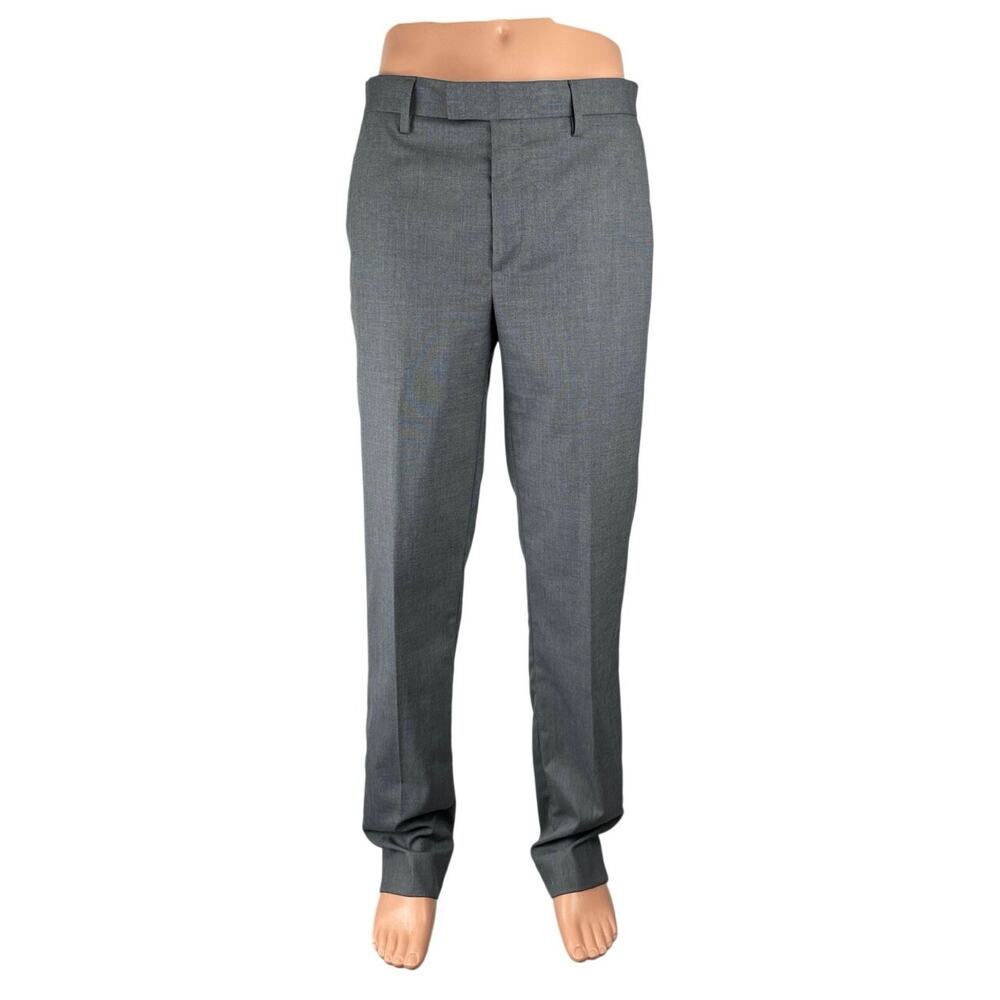 Banana Republic Mens Gray Tailored Fit Straight Mid Rise Trousers Dress Pants 33